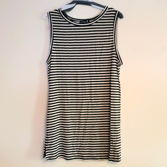 Popular Basics Women's Striped Tank Top Tunic - Picture 2 of 4